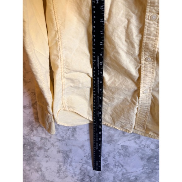 J Crew Oxford Button‎ Down Shirt Mens Medium Yellow Long Sleeve - Picture 5 of 6
